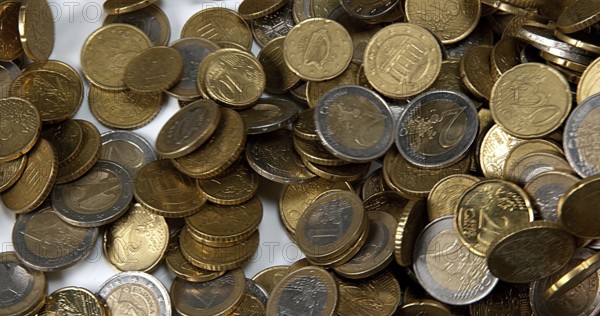 Euro Coins Falling
