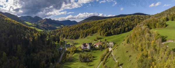 Holy Orthodox Monastery of Johannes Kapodistrias, former Benedictine Abbey, aerial view, Beinwil am