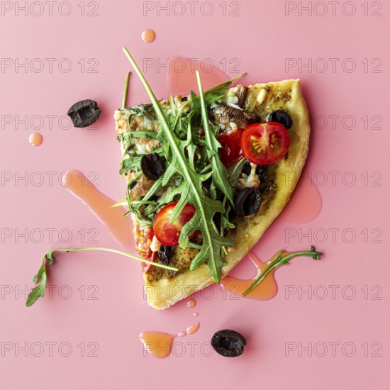 Creative assortment with delicious pizza