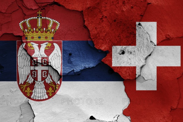 Flags of Serbia and Switzerland