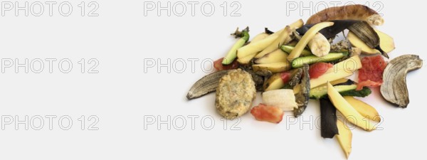 Top view waste with organic vegetables
