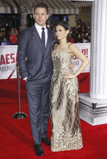 Channing Tatum and Jenna Dewan at the World premiere of 'Hail, Caesar!' held at the Regency Village