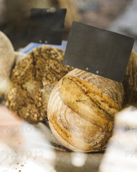 Blank tag brown bread bakery stall