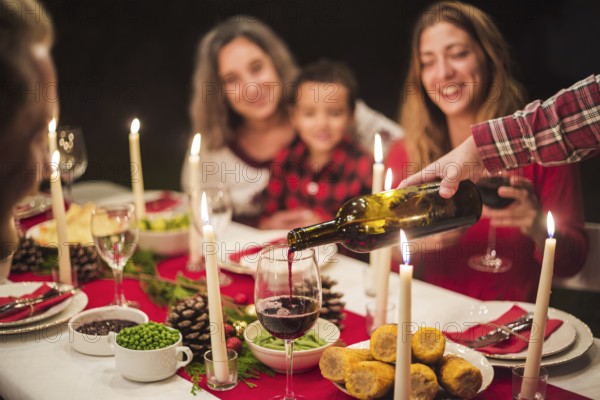 Happy family christmas dinner