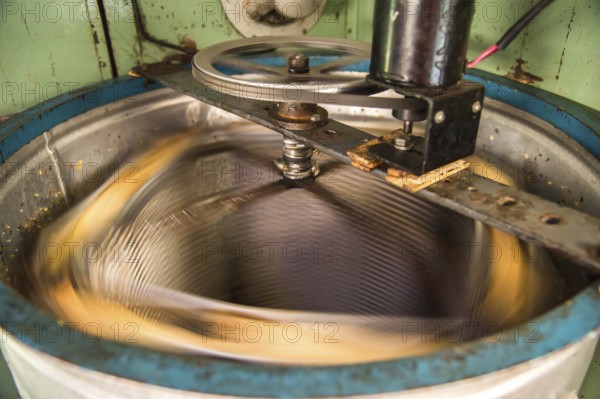 Old Hand-made automated Honey Extractor. Honey Extractor Beekeeping Equipment