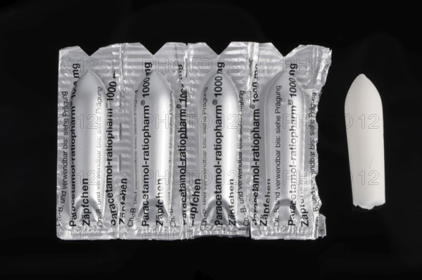 Paracetamol suppositories, cutout, object