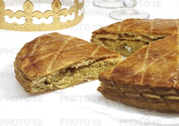 Galette des Rois with Crown, French Cake celebrating Epiphany