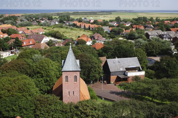 Island of Wangerooge, view from the lighthouse, Lower Saxony, Germany, Europe