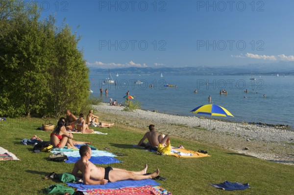 Lido in Hagnau, Lake Constance, Baden-Württemberg, Germany, Europe