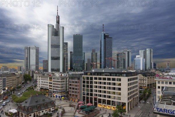 FRANKFURT, GERMANY - SEPTEMBER 16: Skyscrapers and the skyline of Frankfurt, Germany on September