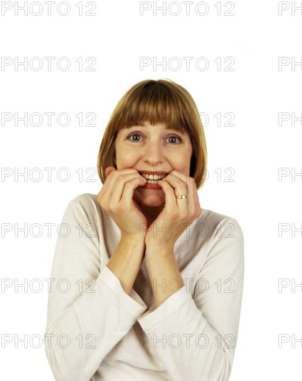 Anxious Woman, Biting Nails