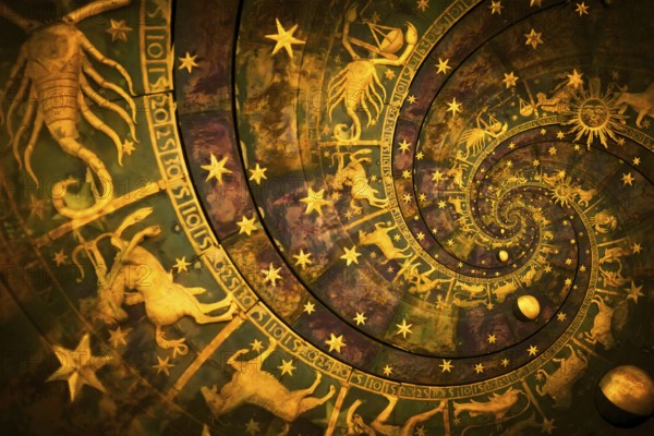 Astrology and alchemy sign background illustration - black