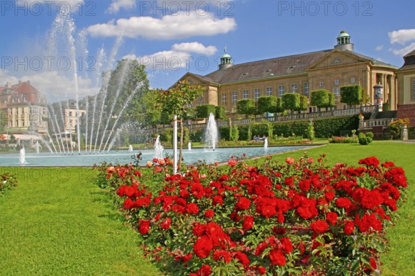 Spa hotel, spa garden, Spa, Bad Kissingen, Bavaria, Germany, Europe