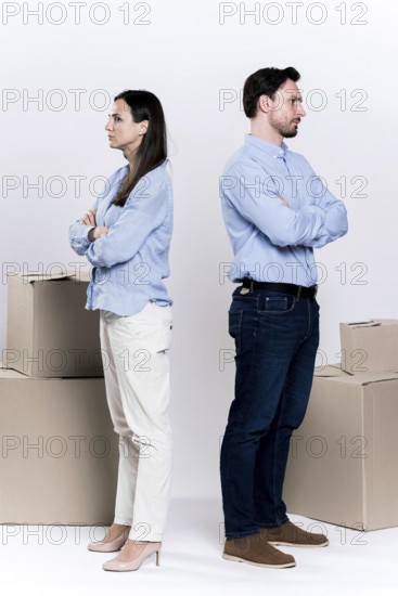 Adult male woman divorcing each other