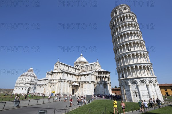 PISA, AUGUST 17, Tourists visit the Leaning Tower of Pisa on August 17, 2013. Pisa is a city in