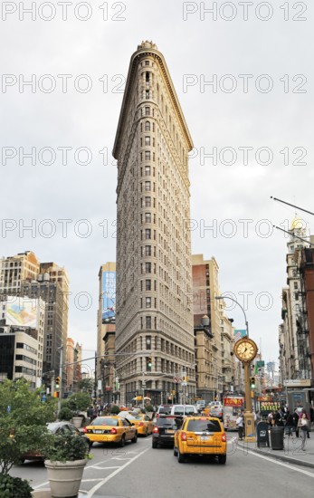 NEW YORK CITY, USA, JUNE 13: The triangle-shaped Flatiron Building is one of the most iconic