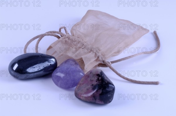 Semi-precious stones, healing stones, interior, studio, cutout, object