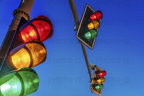 Traffic lights over urban intersection