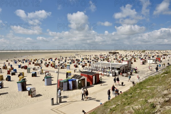 Lower Wandelbahn with beach, Borkum, East Frisian Island, East Frisia, Lower Saxony, Germany,