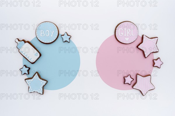 Top view cute little baby accesories. Beautiful photo