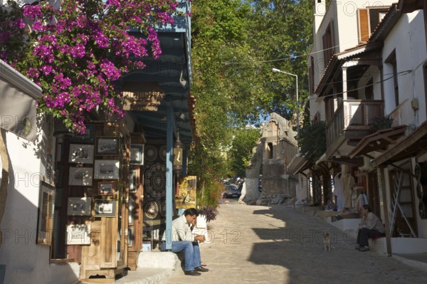 Sarcophagus in the old town of Kas, Riviera, Lycia, Turkish south coast, Turkey, Asia