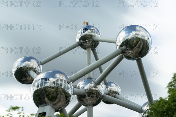 Brussels, Belgium - 6 June, 2022: long exposure of the Atomium in downtown Brussels