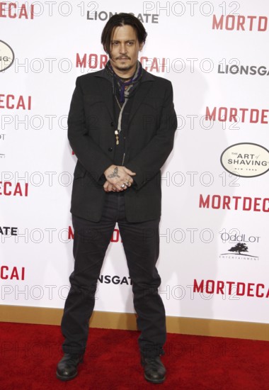 Johnny Depp at the Los Angeles premiere of 'Mortdecai' held at the TCL Chinese Theater in Hollywood