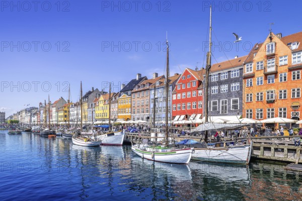 panoramic view at nyhavn in copenhagen, denmark