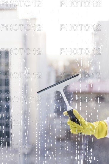 Man cleaning window. Resolution and high quality beautiful photo
