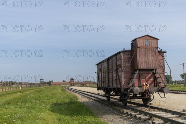 Auschwitz, Poland - 15 September, 2021: Auschwitz Concentration Camp in Poland with railroad tracks
