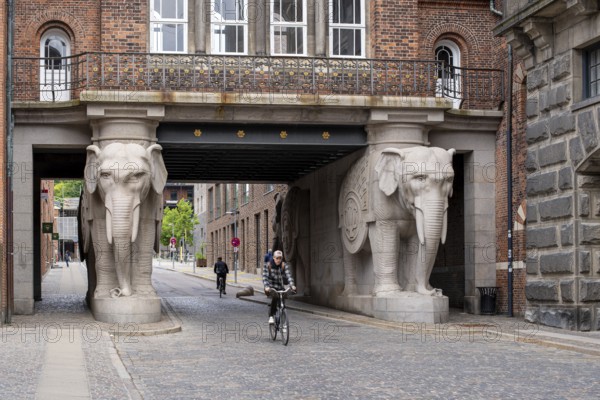 Copenhagen, Denmark, June 09, 2022: The famous elephant gate at the old Carlsberg brewery, Europe