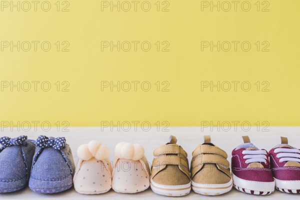 Baby concept with different pairs shoes. Resolution and high quality beautiful photo
