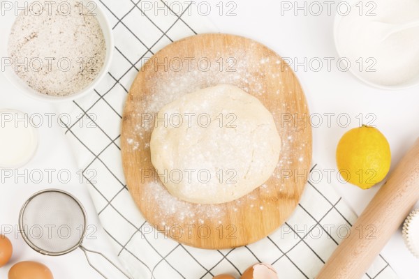 Pastry kneaded dough with healthy ingredient kitchen utensil