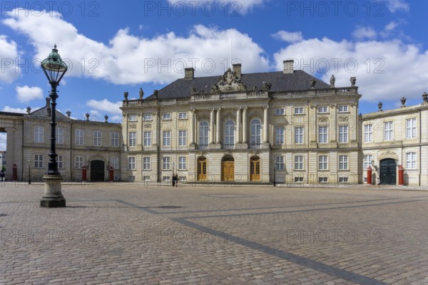 Copenhagen, Denmark - 13 June, 2021: view of Christian VII Palace on the Amalienborg Castle Square