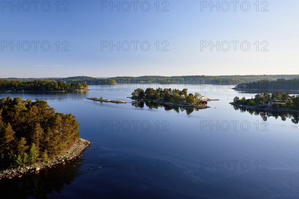 Aerial view on scandinavian skerry coast