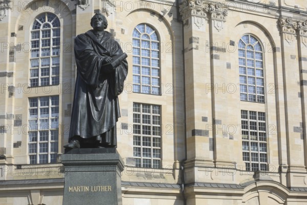 A statue of Martin Luther, preacher, translator and father of the Reformation in front of the