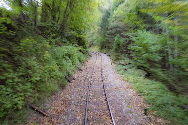 Tracks of the Ybbstal railway, Gaming, Ötscherland, Lower Austria, Austria, Europe