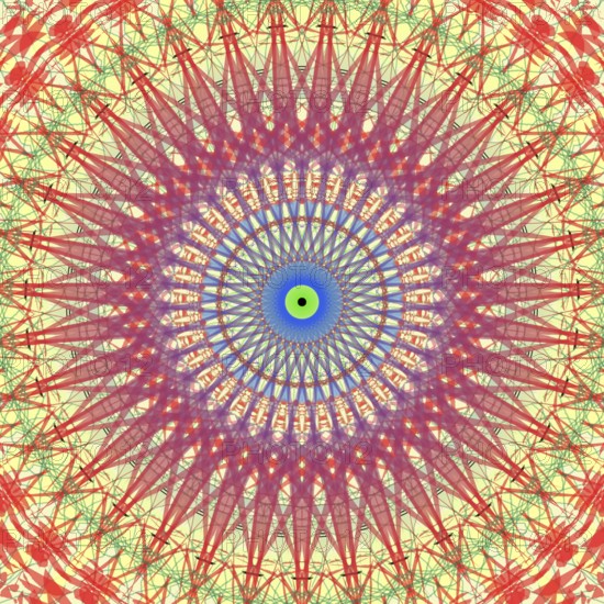 Esoteric spiritual energy images. Abstract coloured mandala