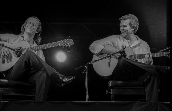 GDR, Berlin, 17. 7. 1987, Rocksommer auf der Insel (Island of Youth), Treptower Park, guitarists