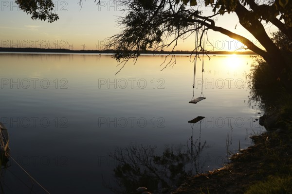 Evening mood, Lake Plauer See, Plau am See, Mecklenburg-Western Pomerania, Germany, Europe