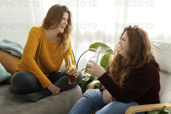 Girlfriends home drinking beer