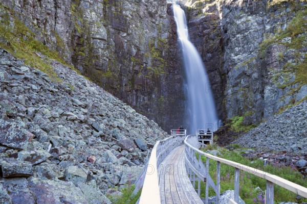 Njupeskär, the highest waterfall in Sweden, Fulufjället National Park, Dalarnas län, Dalarna