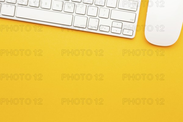 Top view desk concept with keyboard
