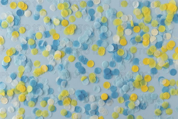 Blue yellow confetti