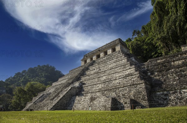 Beautiful pyramid that you can see in the temples of Palenque. Yucatan, Mexico, Central America