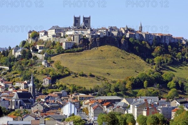 Town of Saint-Flour in the Cantal in the Auvergne, France, Europe