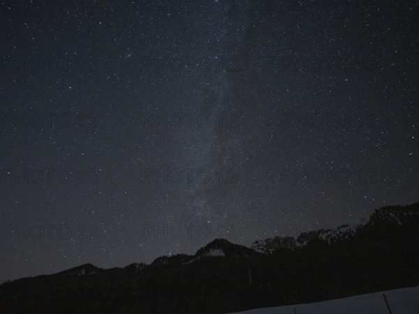 Winter Milky Way, starry sky, Buchauer Sattel, Gesäuse National Park, Styria, Austria, Europe