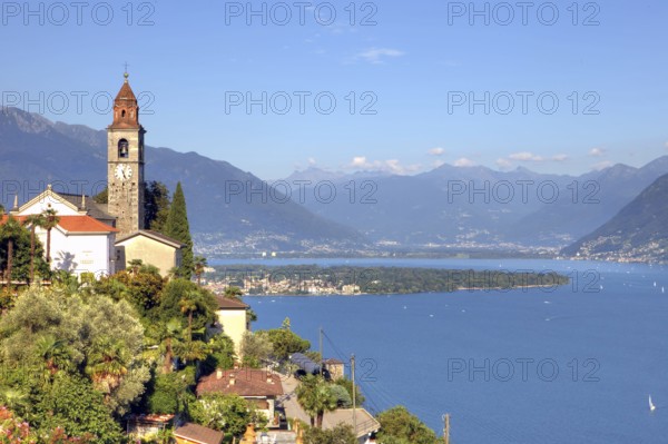 Church, Ronco sopra Ascona, Lago Maggiore, Locarno, Ticino, Switzerland, Lake Maggiore, Europe