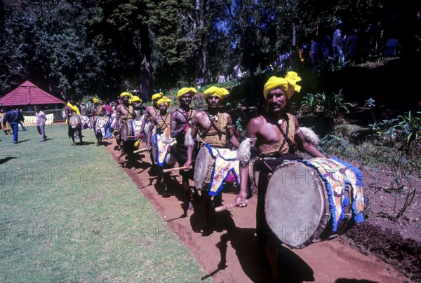 Dollu Kunitha Karnataka's folk dance during Tea and Tourism festival in Sim's Park, Coonoor,