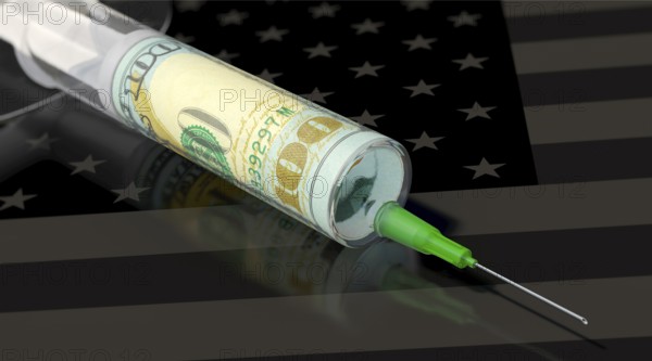 Symbolic image on the topic of vaccination costs in the USA